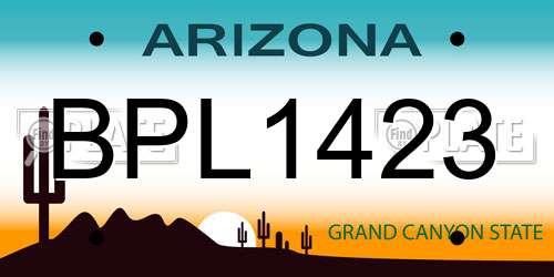 BPL1423 Arizona License Plate