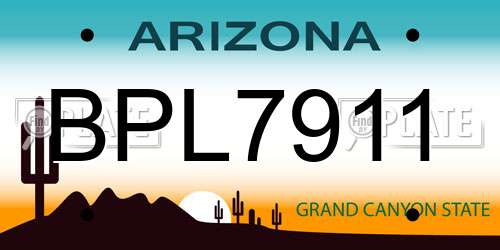 BPL7911 Arizona License Plate