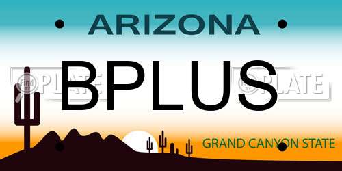 BPLUS Arizona License Plate
