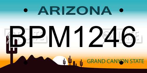 BPM1246 Arizona License Plate