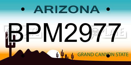 BPM2977 Arizona License Plate
