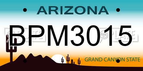 BPM3015 Arizona License Plate