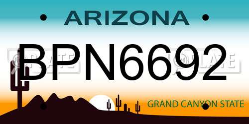 BPN6692 Arizona License Plate