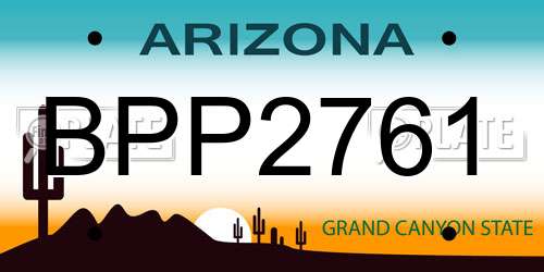 BPP2761 Arizona License Plate
