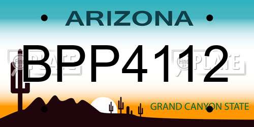 BPP4112 Arizona License Plate