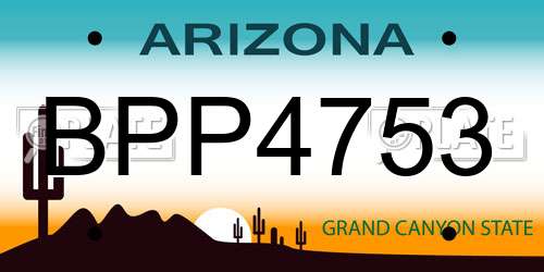 BPP4753 Arizona License Plate
