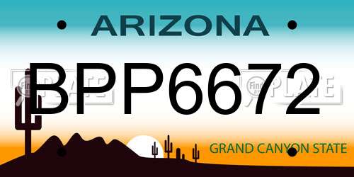 BPP6672 Arizona License Plate