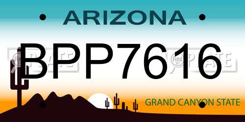 BPP7616 Arizona License Plate