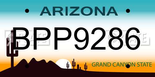 BPP9286 Arizona License Plate