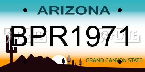 BPR1971 Arizona License Plate