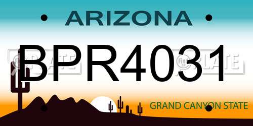 BPR4031 Arizona License Plate