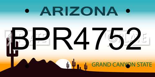 BPR4752 Arizona License Plate
