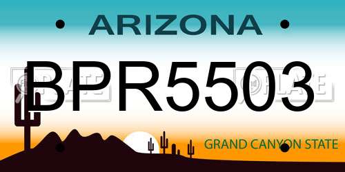 BPR5503 Arizona License Plate