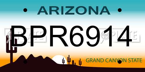 BPR6914 Arizona License Plate