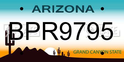 BPR9795 Arizona License Plate