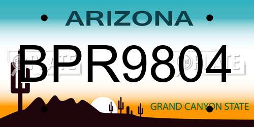 BPR9804 Arizona License Plate