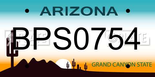 BPS0754 Arizona License Plate