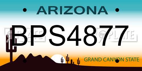 BPS4877 Arizona License Plate