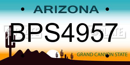 BPS4957 Arizona License Plate
