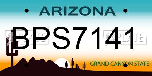 BPS7141 Arizona License Plate