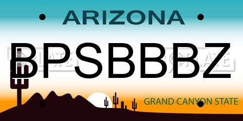 BPSBBBZ Arizona License Plate