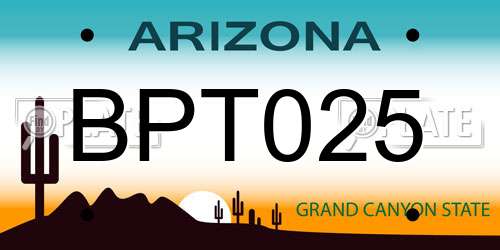 BPT025 Arizona License Plate