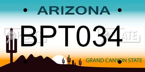 BPT034 Arizona License Plate
