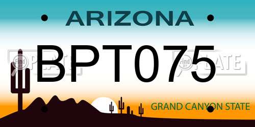 BPT075 Arizona License Plate
