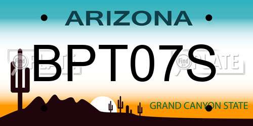 BPT07S Arizona License Plate