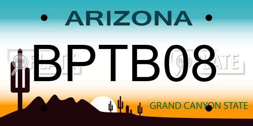 BPTB08 Arizona License Plate