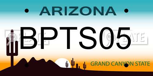 BPTS05 Arizona License Plate