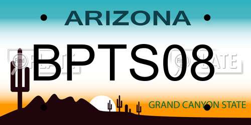 BPTS08 Arizona License Plate