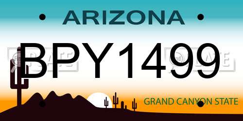 BPY1499 Arizona License Plate