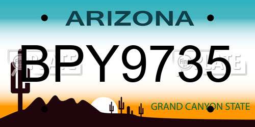 BPY9735 Arizona License Plate