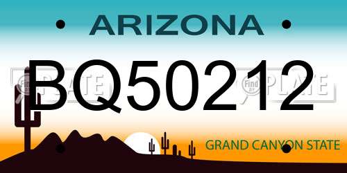 BQ50212 Arizona License Plate