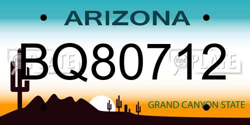 BQ80712 Arizona License Plate