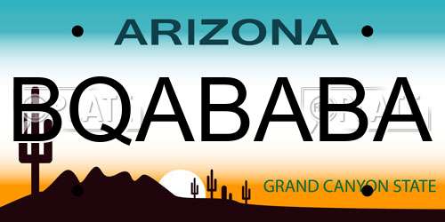 BQABABA Arizona License Plate