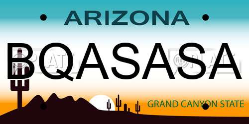 BQASASA Arizona License Plate