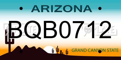 BQB0712 Arizona License Plate