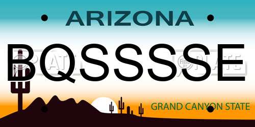 BQSSSSE Arizona License Plate