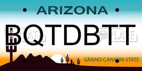 BQTDBTT Arizona License Plate