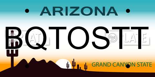 BQTOSTT Arizona License Plate