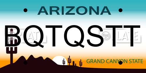 BQTQSTT Arizona License Plate