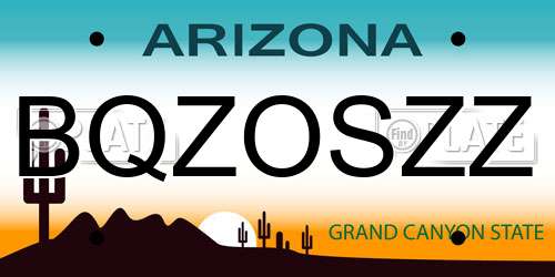 BQZOSZZ Arizona License Plate