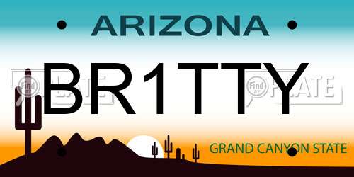 BR1TTY Arizona License Plate