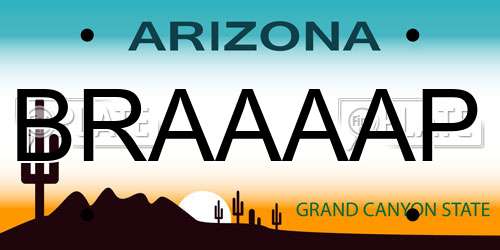 BRAAAAP Arizona License Plate