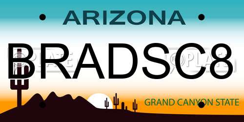 BRADSC8 Arizona License Plate