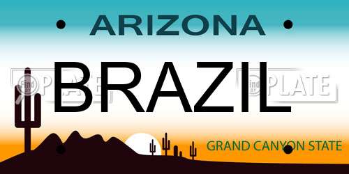 BRAZIL Arizona License Plate
