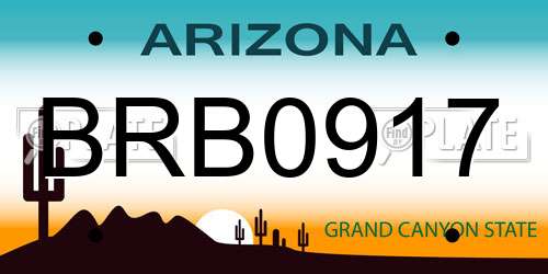 BRB0917 Arizona License Plate