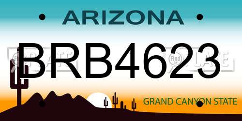 BRB4623 Arizona License Plate